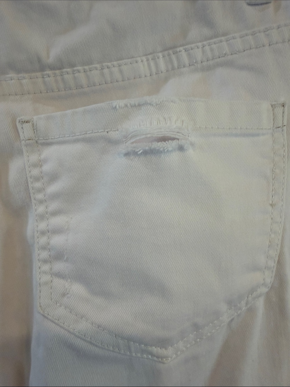 Tribal White Boyfriend Distressed Jeans with Metal Button - Picture 7 of 11